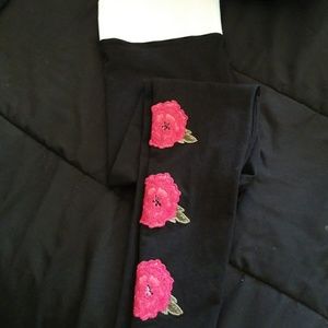 Pink embroidery Rose
